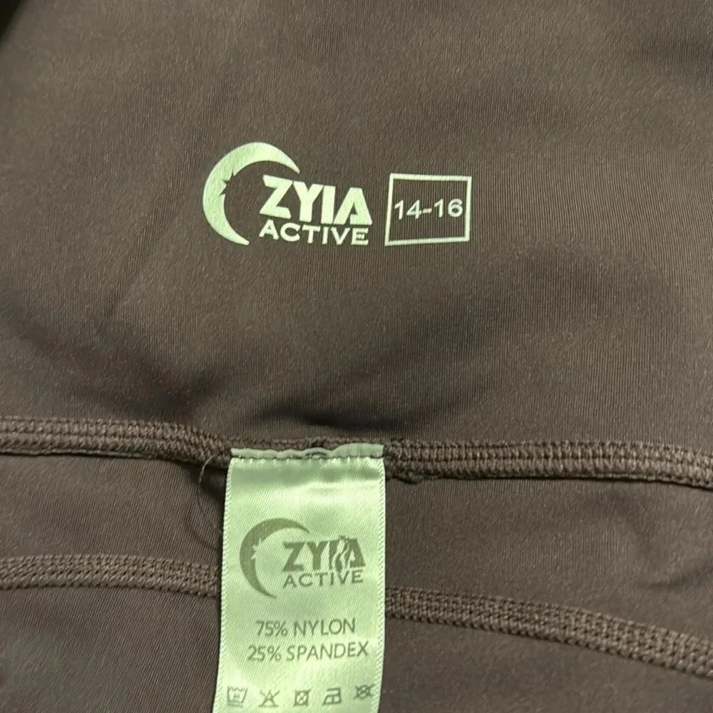 ZYIA Wine Pocket Brillant Hi Rise Capri Legging 20" Size 14-16 - Picture 7 of 7